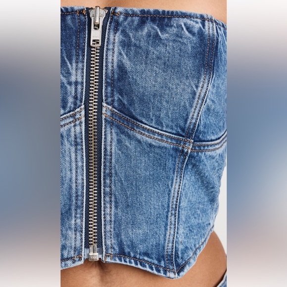 🌺🎉HP🎉🌺 NWT Reformation Ena Denim Bustier Top - Picture 2 of 16